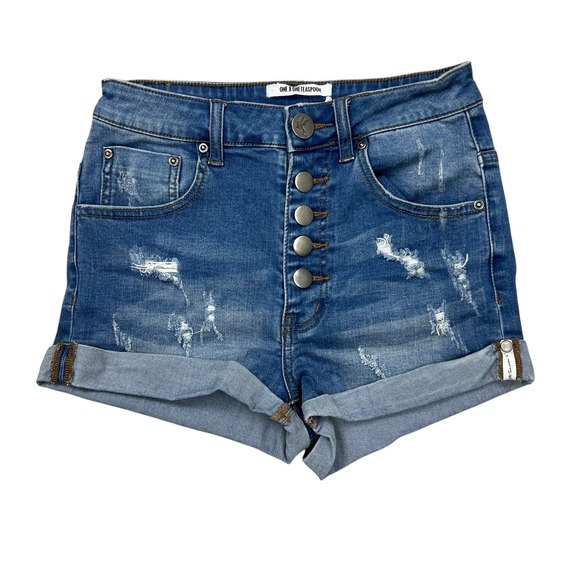 One By One Teaspoon Short Harlets High Rise Blue‎ Wash Women's Size 26 - Picture 1 of 6